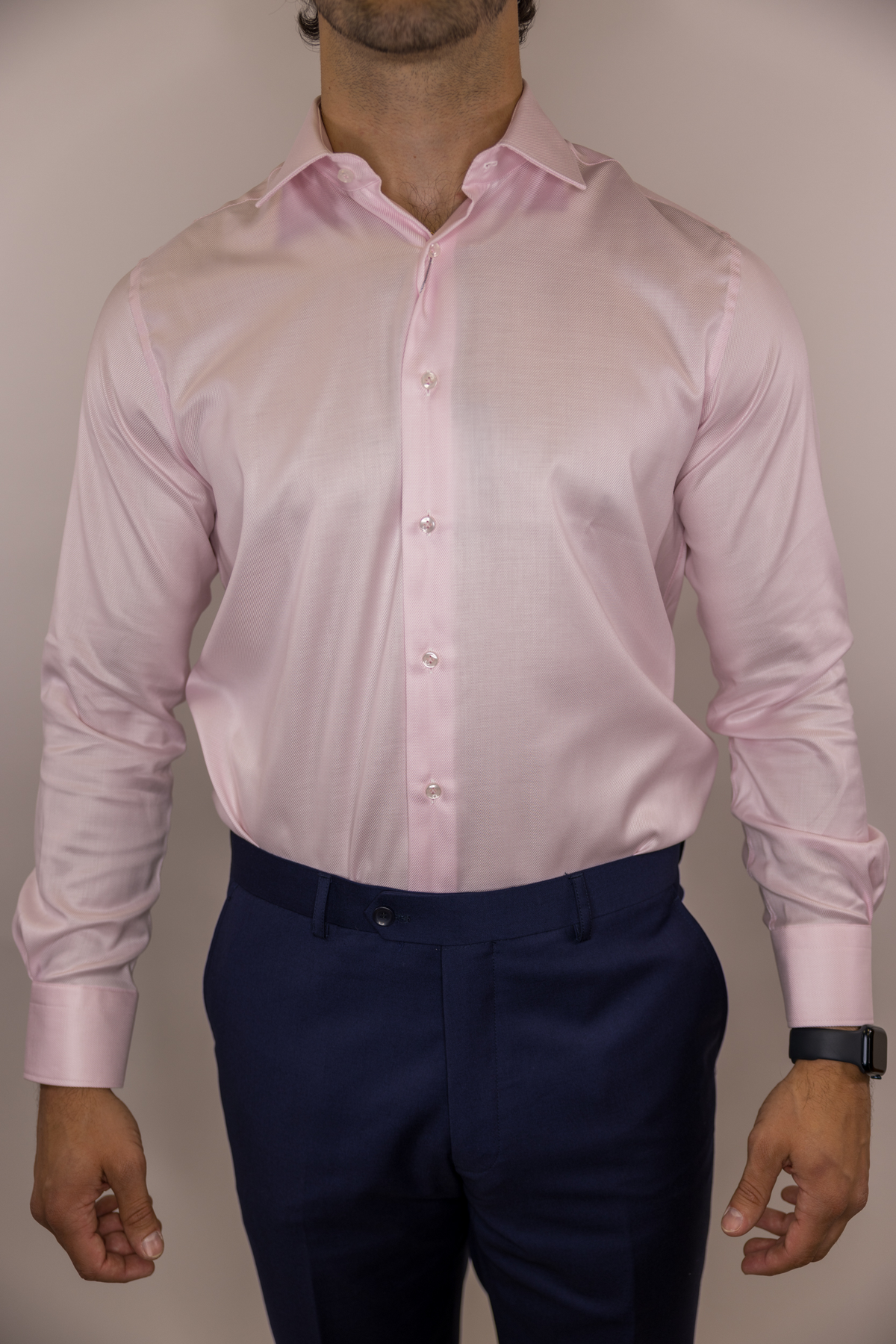 Marcello Pink Fine Piquet Dress Shirt
