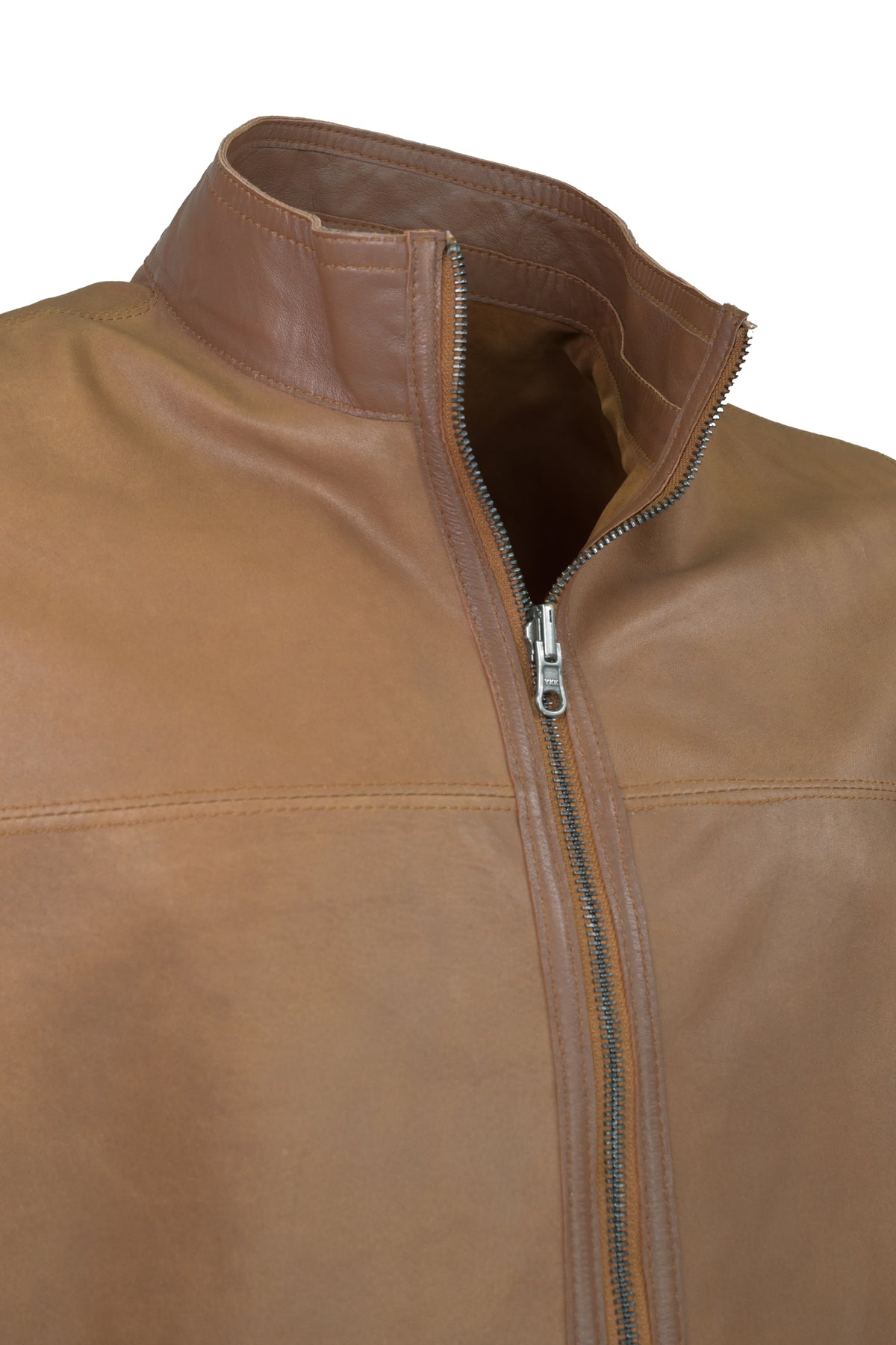 Missani Reversible Spring Leather Jacket - Saddle / Brown