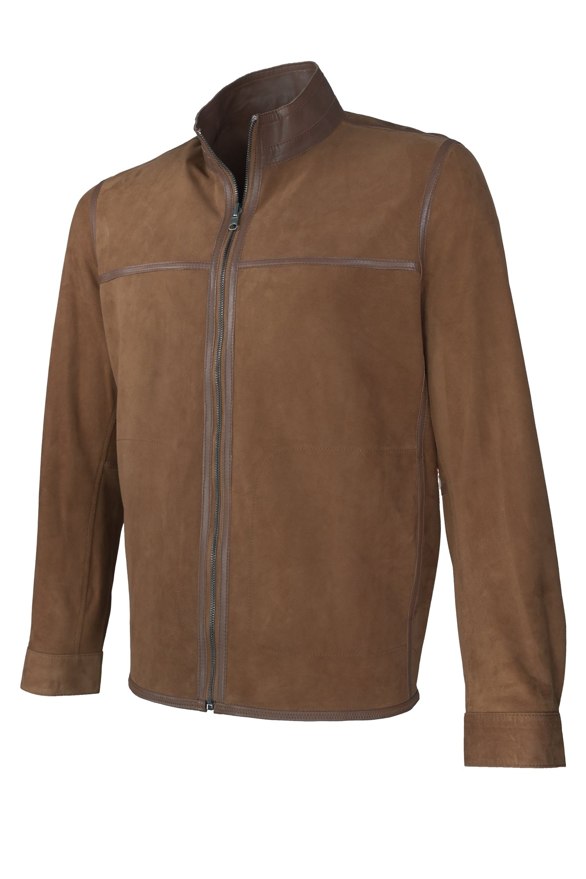 Missani Reversible Spring Leather Jacket - Saddle / Brown