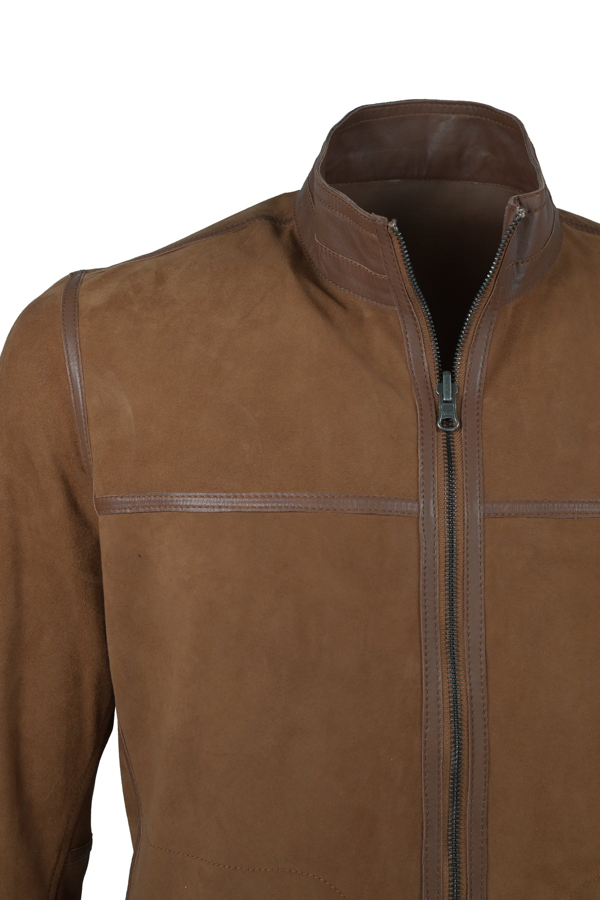 Missani Reversible Spring Leather Jacket - Saddle / Brown