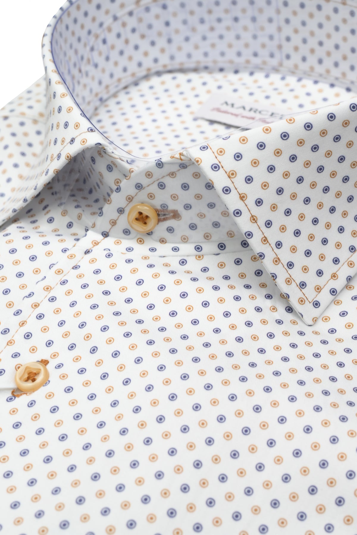 Marcello Mini Circles Shirt - Indigo / Gold