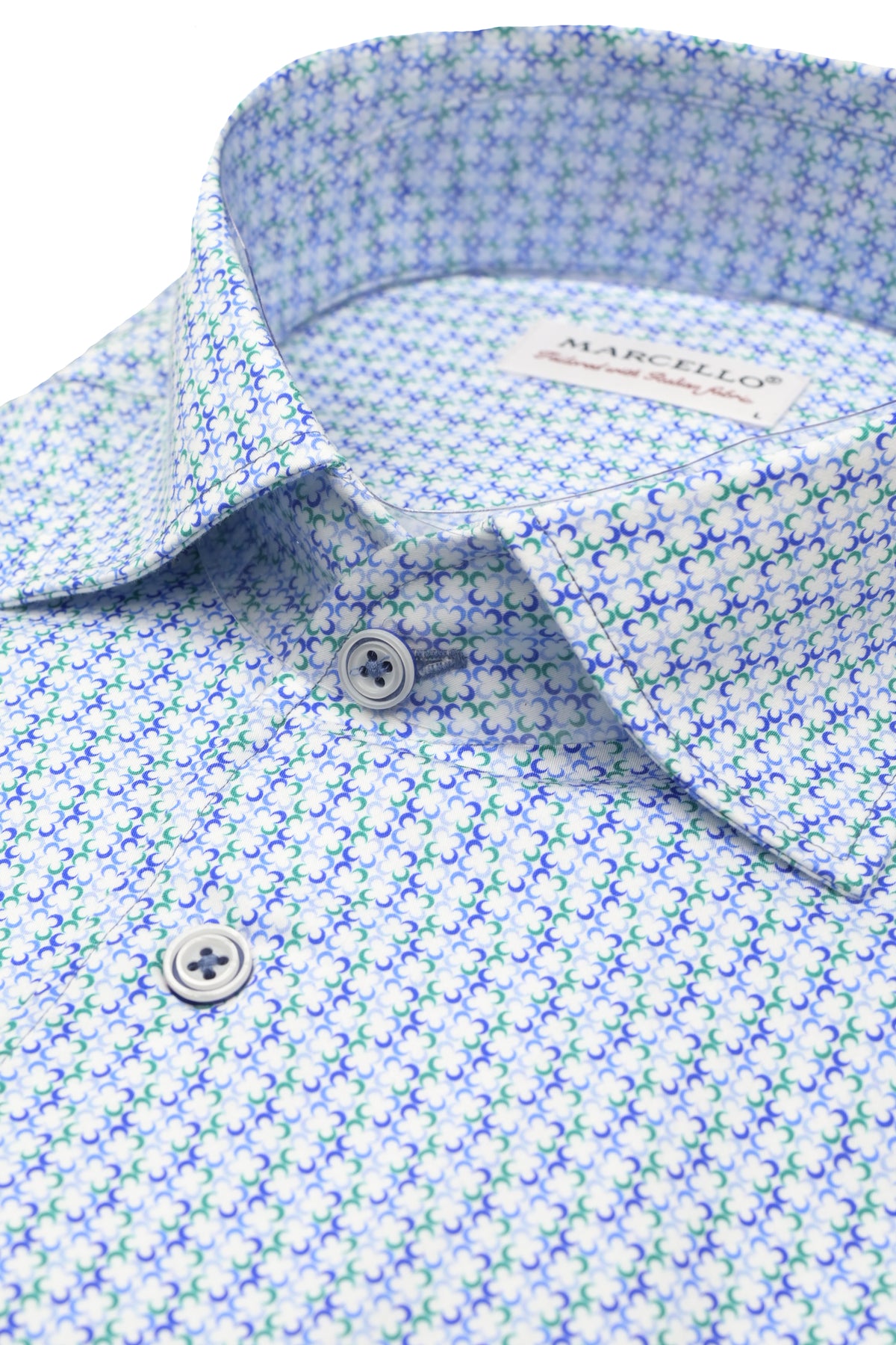 Marcello Clover Shirt - Indigo / Green