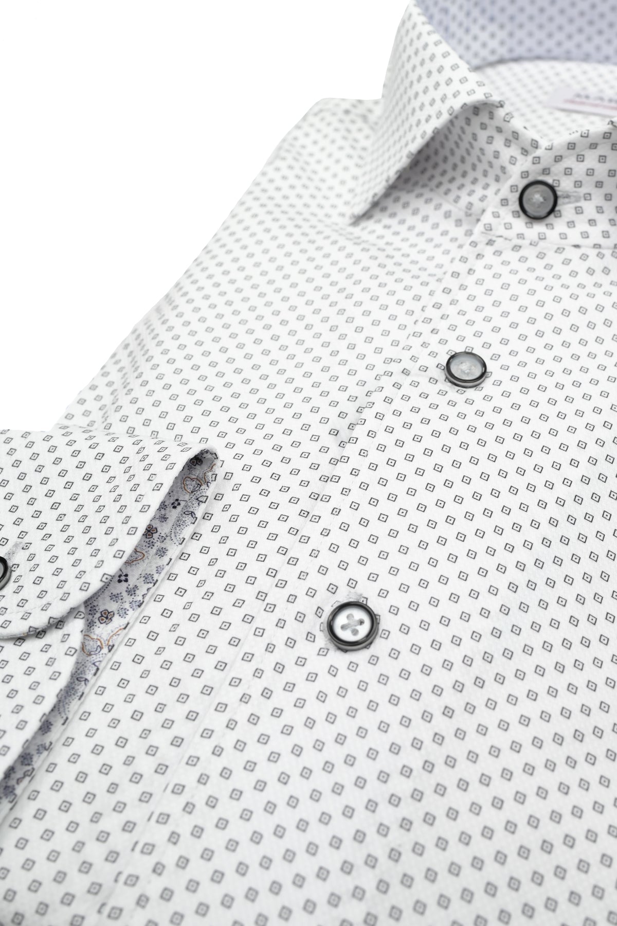 Marcello Dotted Boxes Shirt - Black