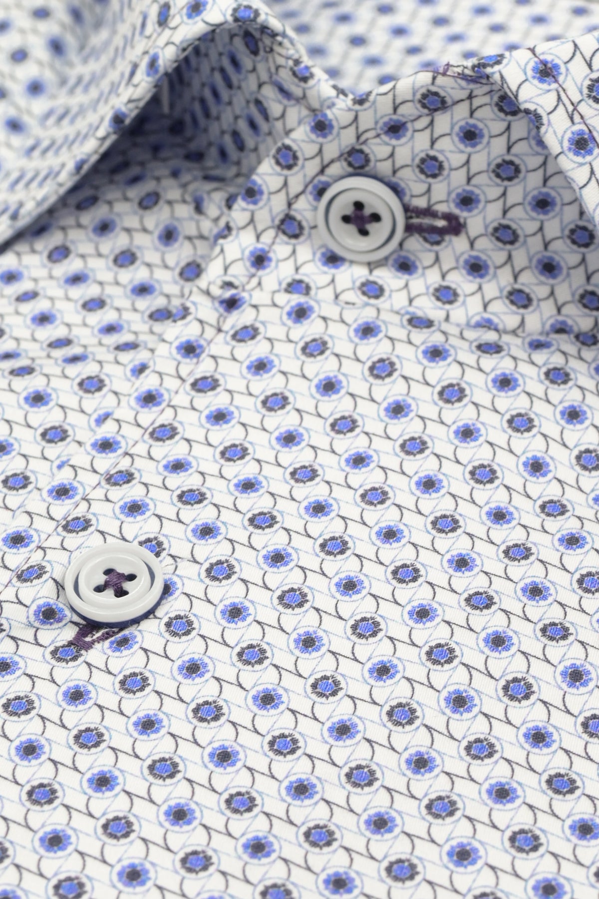 Marcello Linked Medallions Shirt - Navy