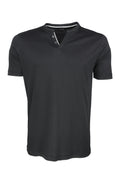 Raffi V-neck Cotton Henley - Black