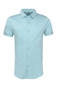 Raffi Spring Stretch Cotton Shirt - Aqua