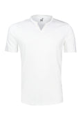 Raffi V-neck Cotton Henley - White