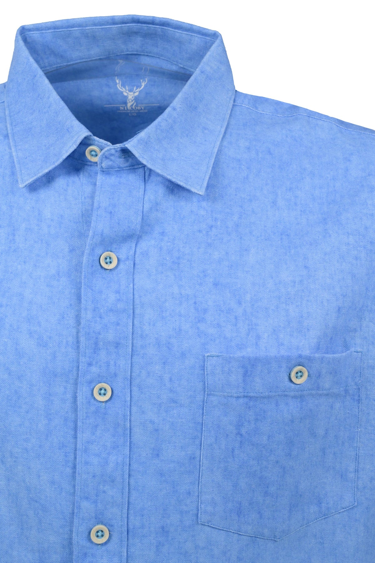 Nicoby Linen Spring Shirt - Blue