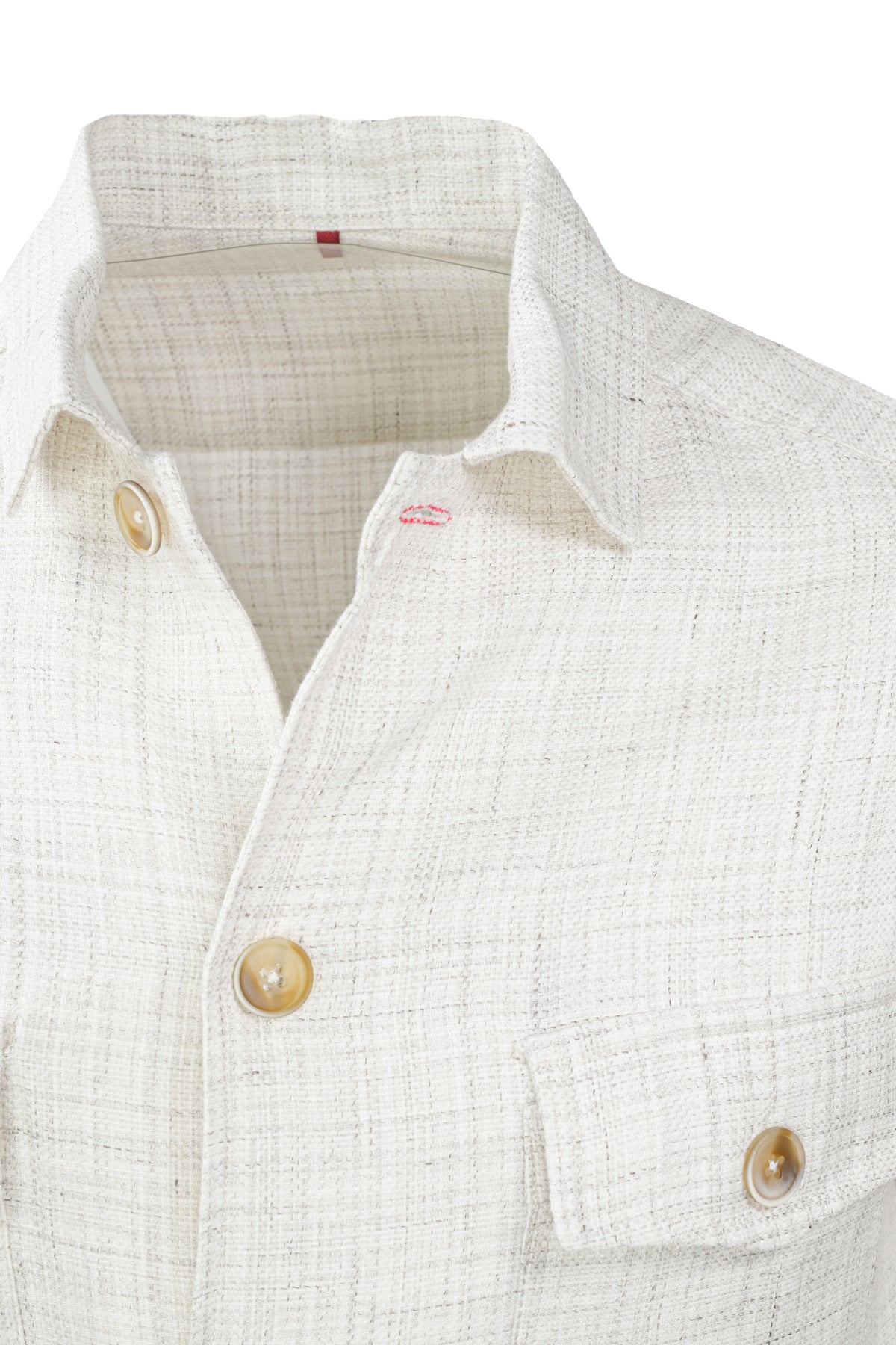 TailoRed Soft Collection Shirt Jacket - Creme Plaid