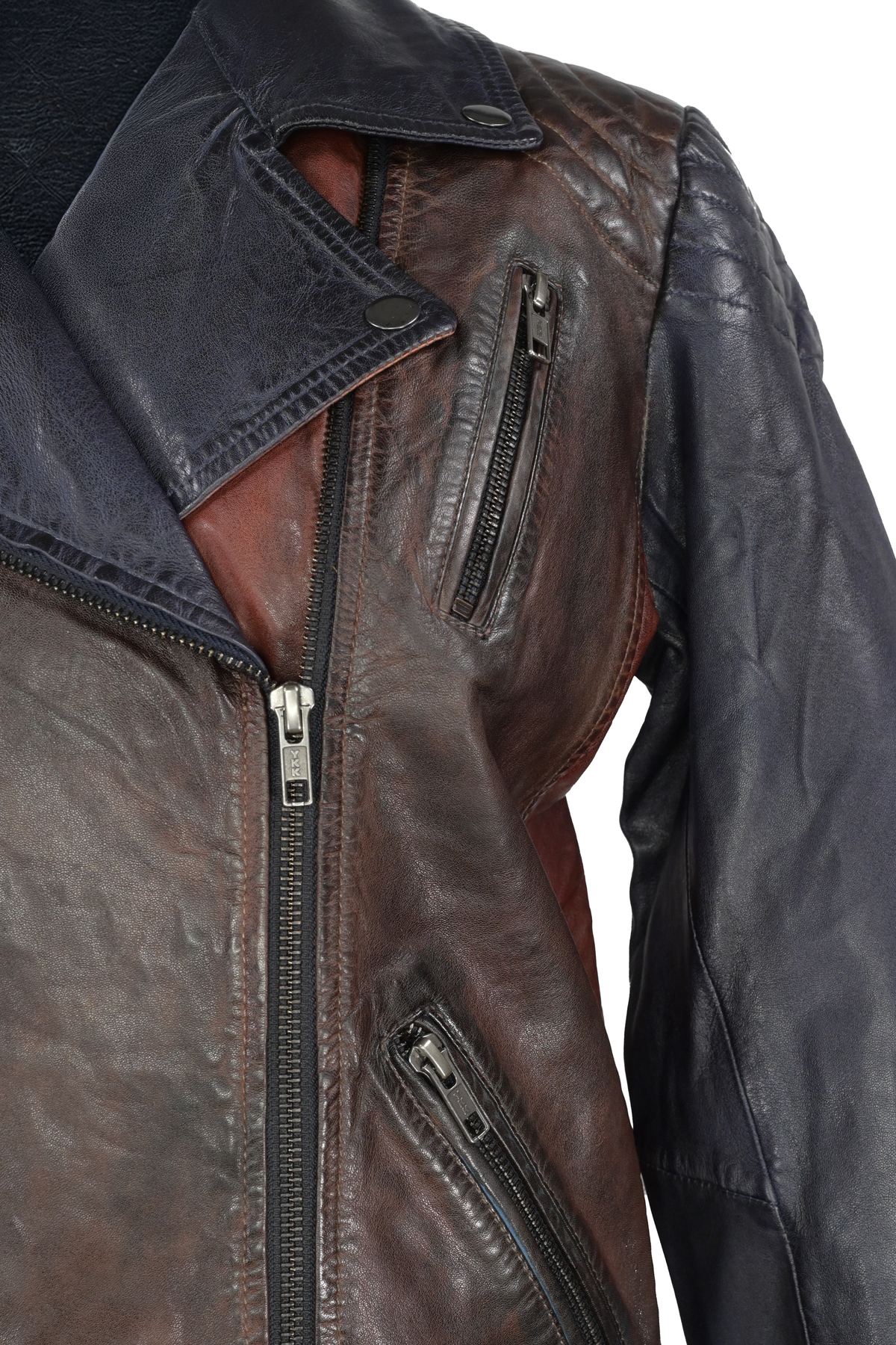 Scully Asymmetrical Leather Jacket - Brown / Rust