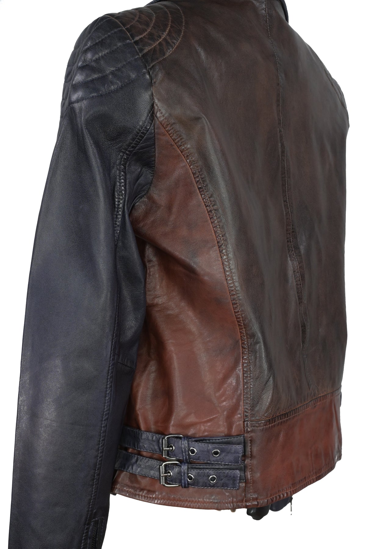 Scully Asymmetrical Leather Jacket - Brown / Rust