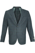 Paul Betenly Wool Sport Coat - Teal Plaid