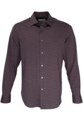 Bugatchi OoohCotton® Shirt - Chevron Burgundy