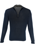 Garnet Quarterzip Ribbed Sweater - Navy