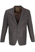 Tailored Silk-Linen Sport Coat - Brown / Charcoal