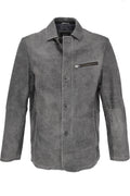 Alberto Zimni Button Leather Coat - Charcoal