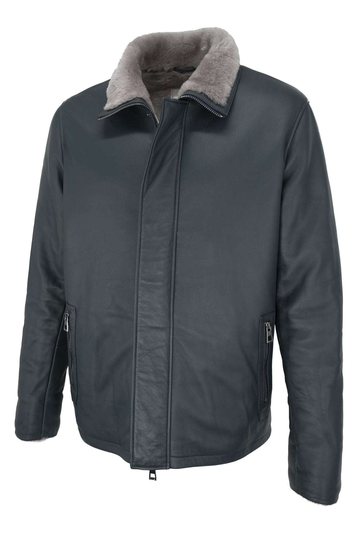 Inpore Shearling Coat - Dark Blue