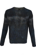 Autumn Cashmere Cement Print Sweater - Navy Combo