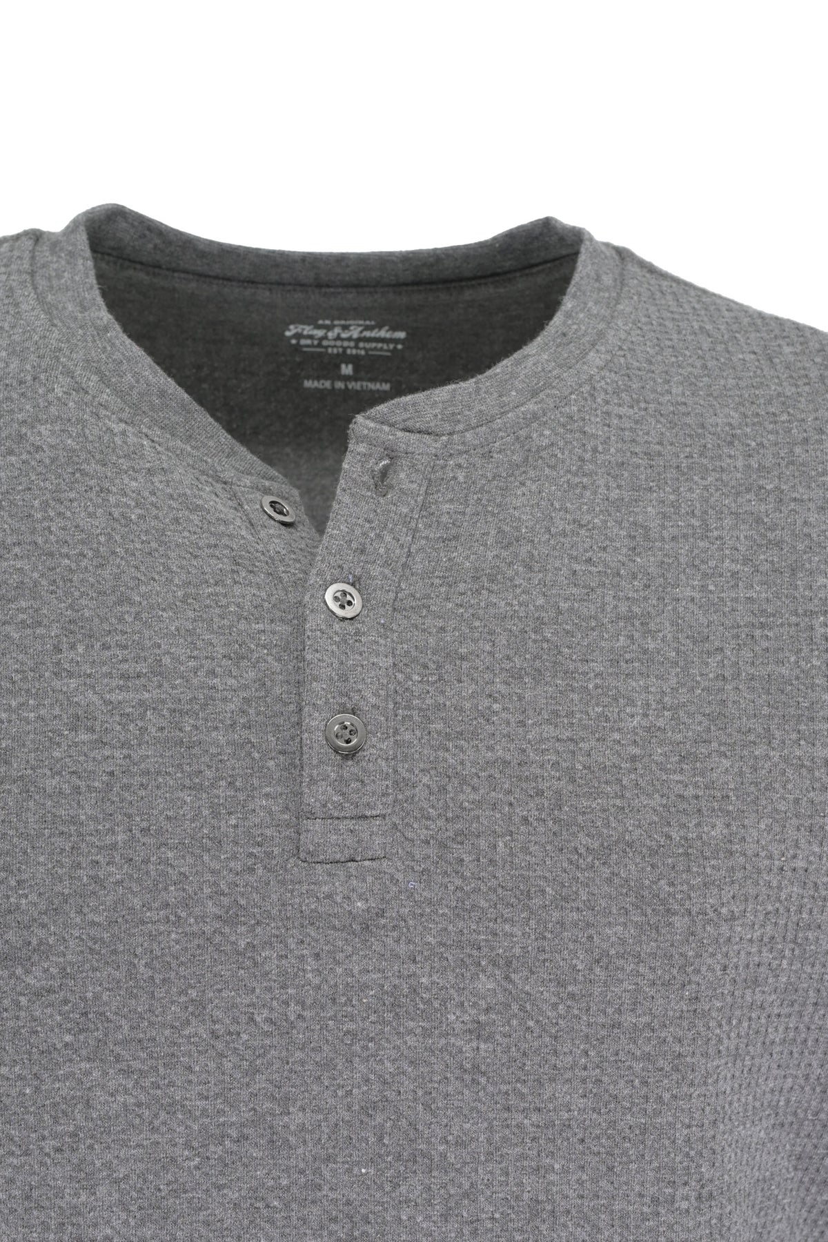 Flag & Anthem Waffle Henley Sweater - Charcoal