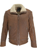 Mauritius Leather Bomber Jacket - Cognac