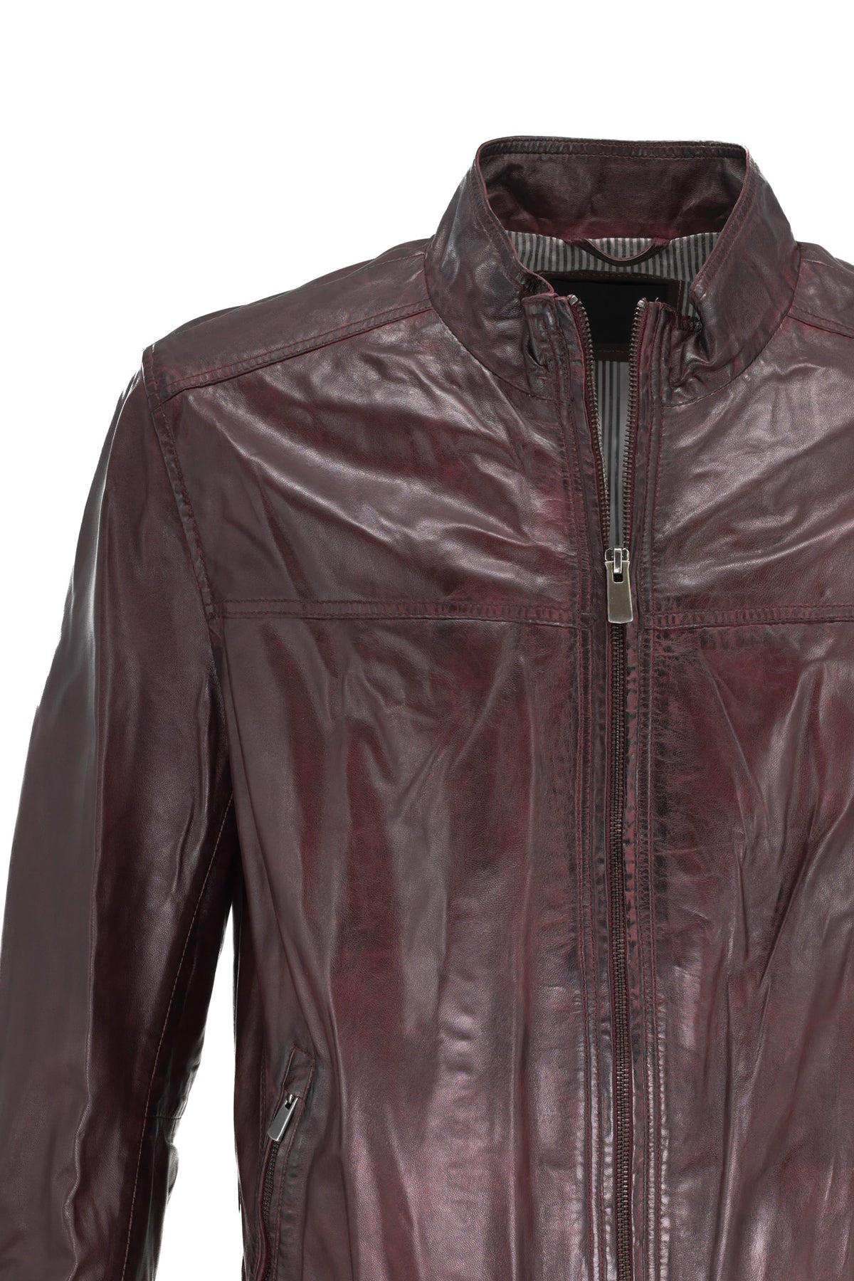 Regency Lucio Leather Jacket - Oxblood