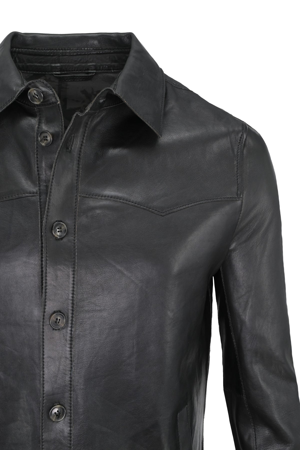 Scully Leather Shirt Jacket - Black