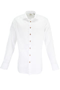 Serica Dress Shirt - Solid White / Bronze Buttons