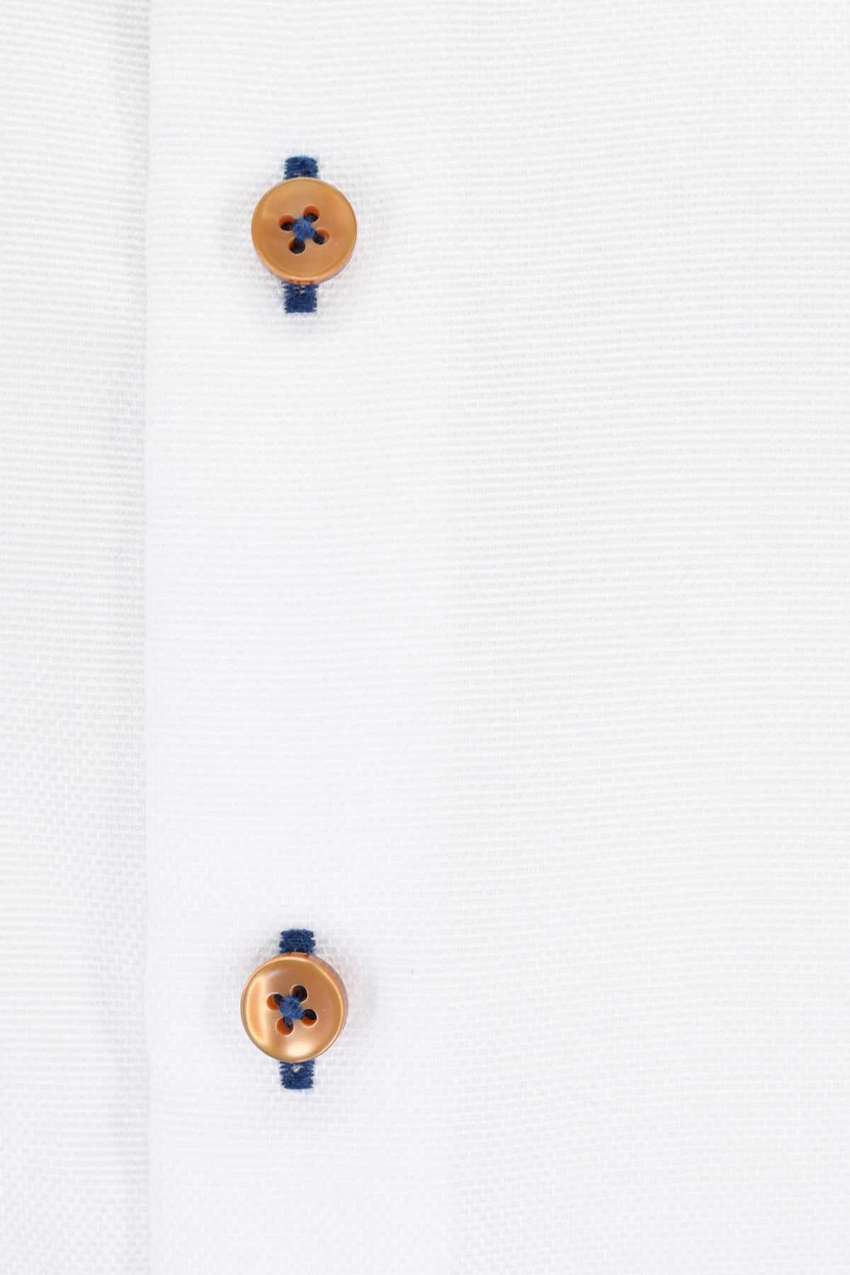 Serica Dress Shirt - Solid White / Bronze Buttons