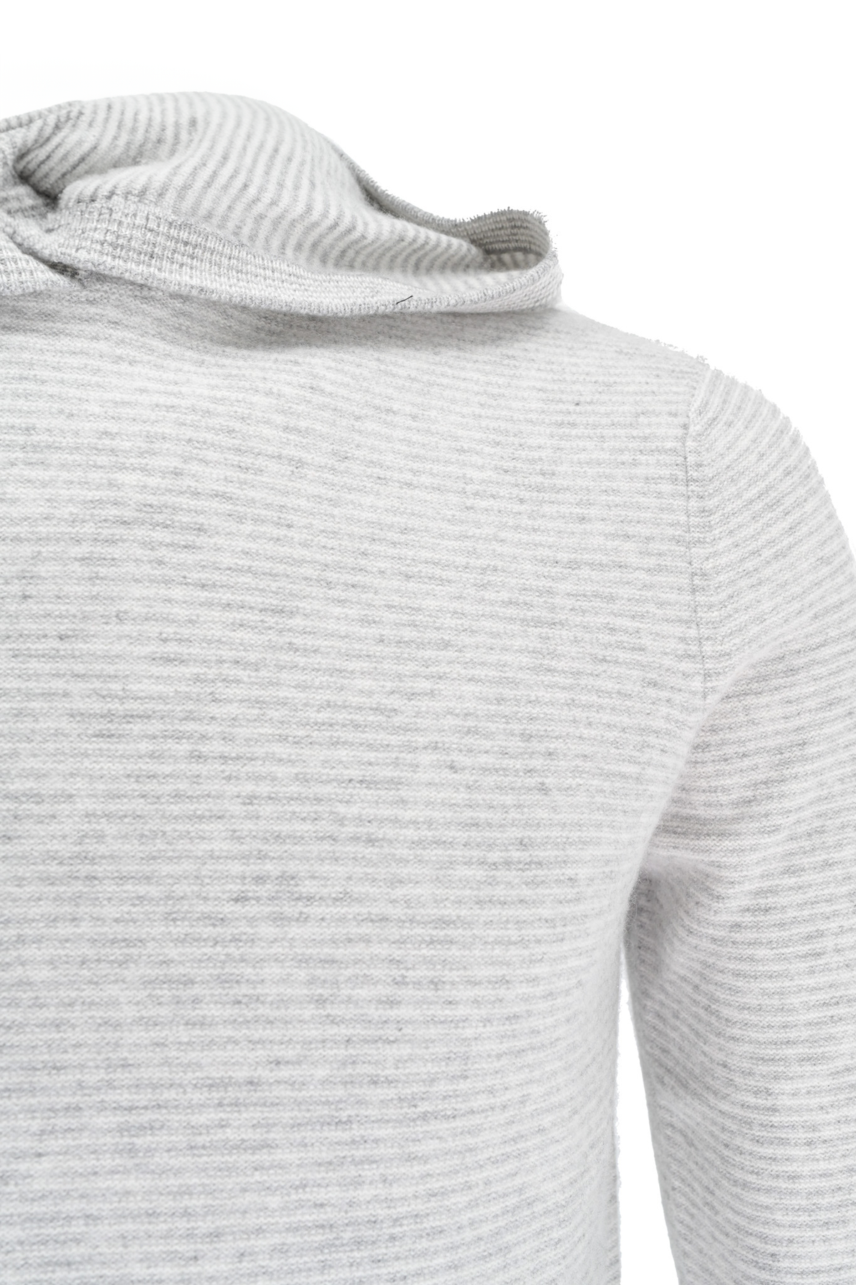 Naadam Striped Hooded Sweater - Cement