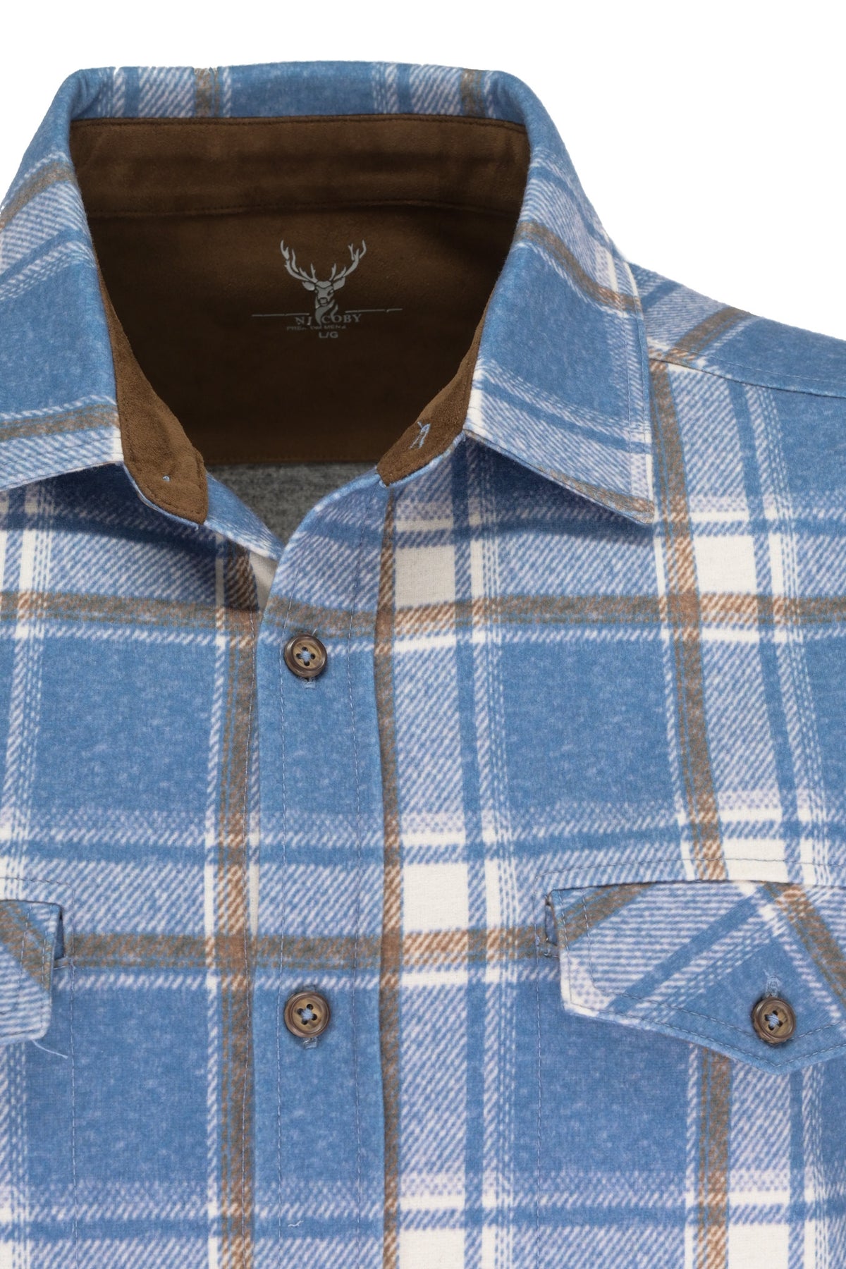 Nicoby Plaid Shirt Jacket - Blue