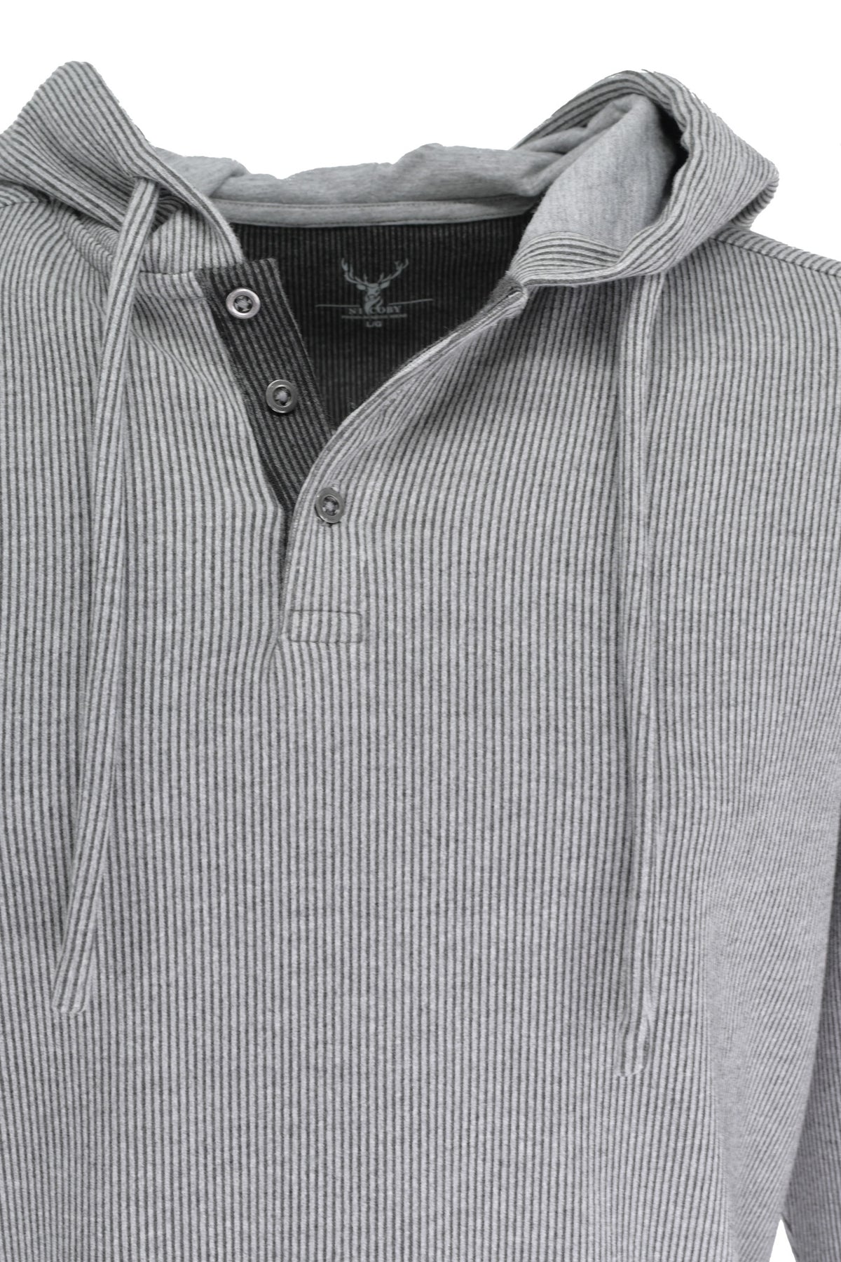 Nicoby Striped Hooded Sweater - Light Gray
