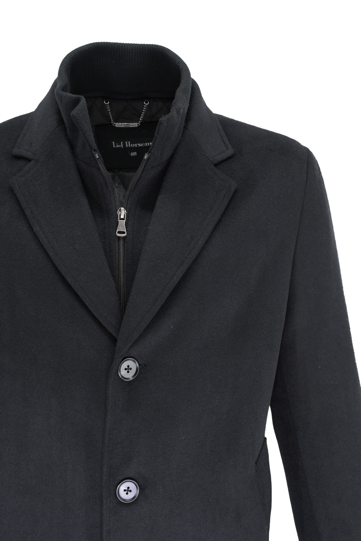 Lief Horsens Hybrid Overcoat - Black