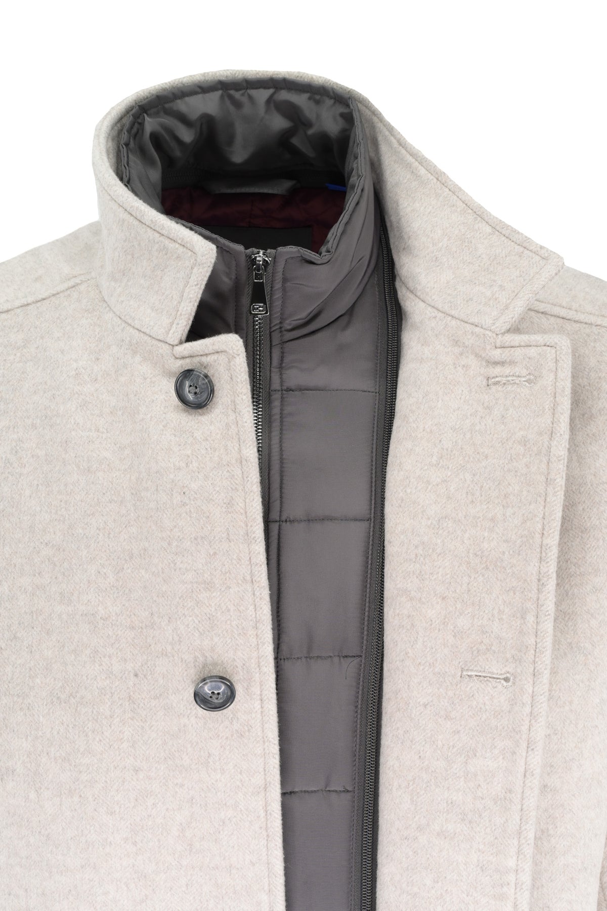 Giles & Jasper Hybrid Overcoat - Stone