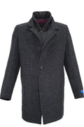 Giles & Jasper Hybrid Overcoat - Charcoal Plaid