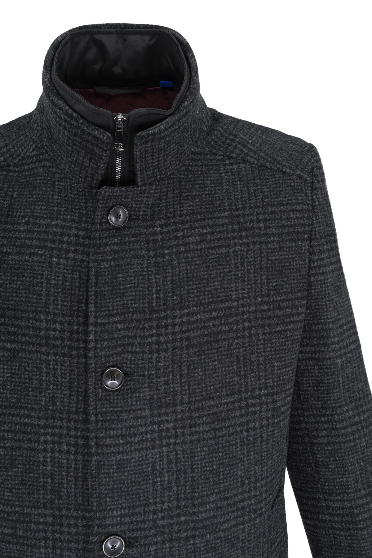 Giles & Jasper Hybrid Overcoat - Charcoal Plaid