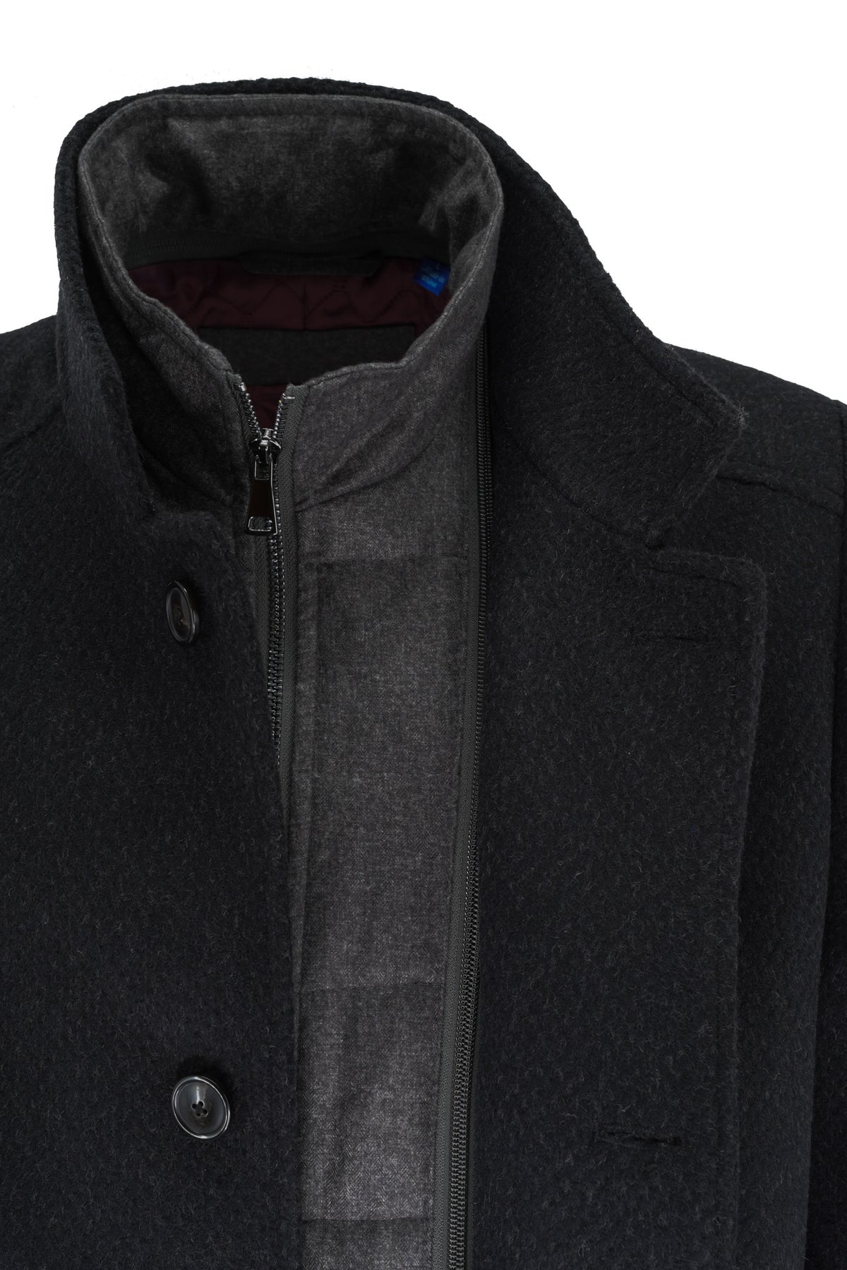 Giles & Jasper Hybrid Overcoat - Black