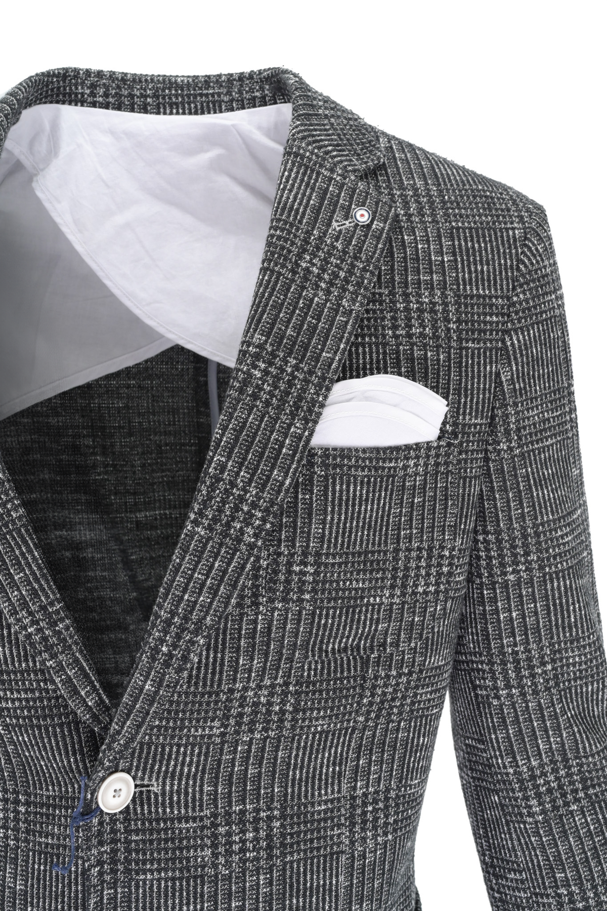 Blue Industry Textured Check Sport Coat - Black