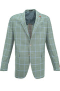 Green checkered blazer on a white background