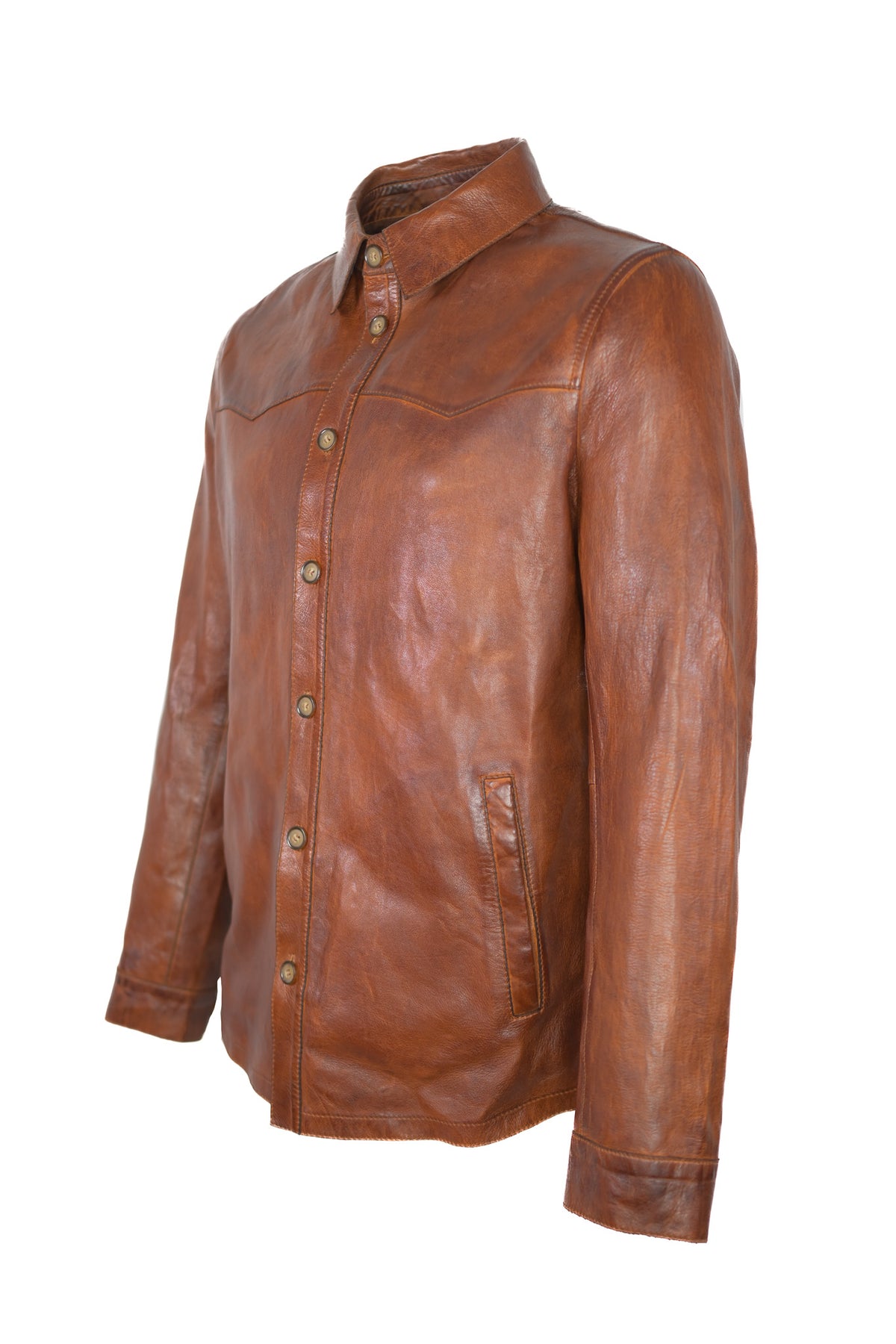 Scully Leather Shirt Jacket Cognac