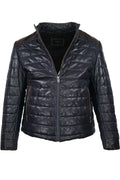 Alberto Zimni Missani Leather Jacket Navy