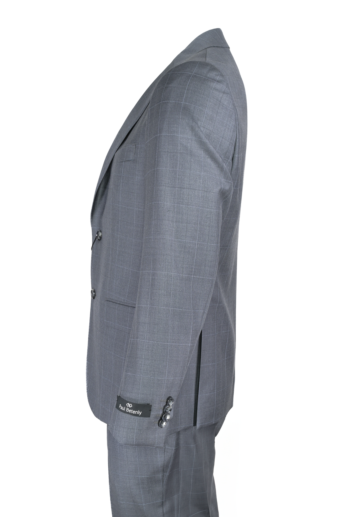 Paul Betenly Windowpane Suit Grey