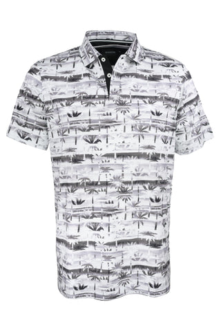 Bugatchi Palm Tree Print Short Sleeve Shirt