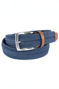 Torino Navy Woven Stretch Belt