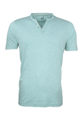 Raffi V-neck Cotton Henley - Seaglass
