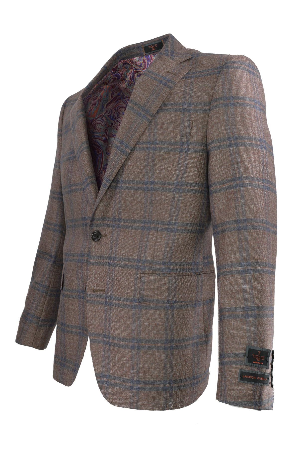 Tiglio Lanificio Di Biella Sport Coat - Brown Plaid