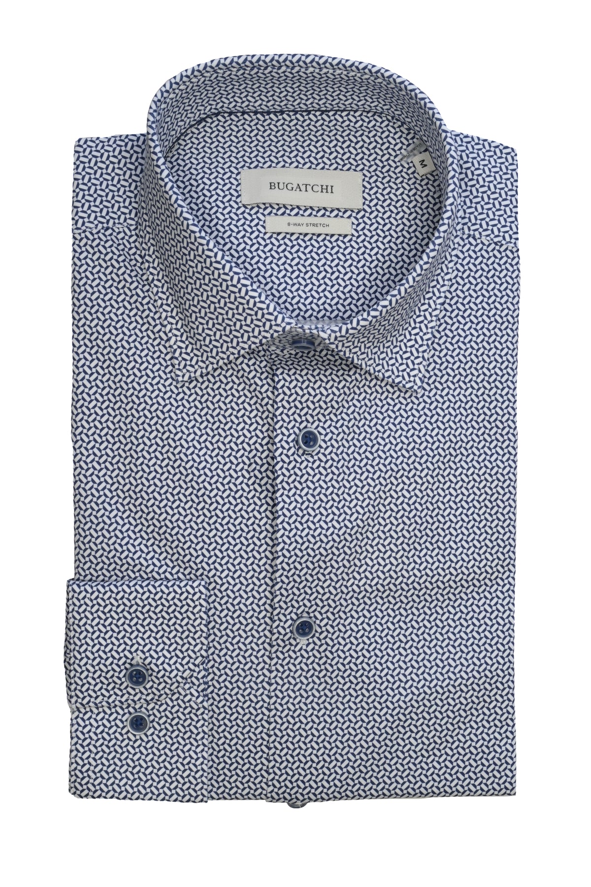 Bugatchi OoohCotton® Shirt - Navy Geometric