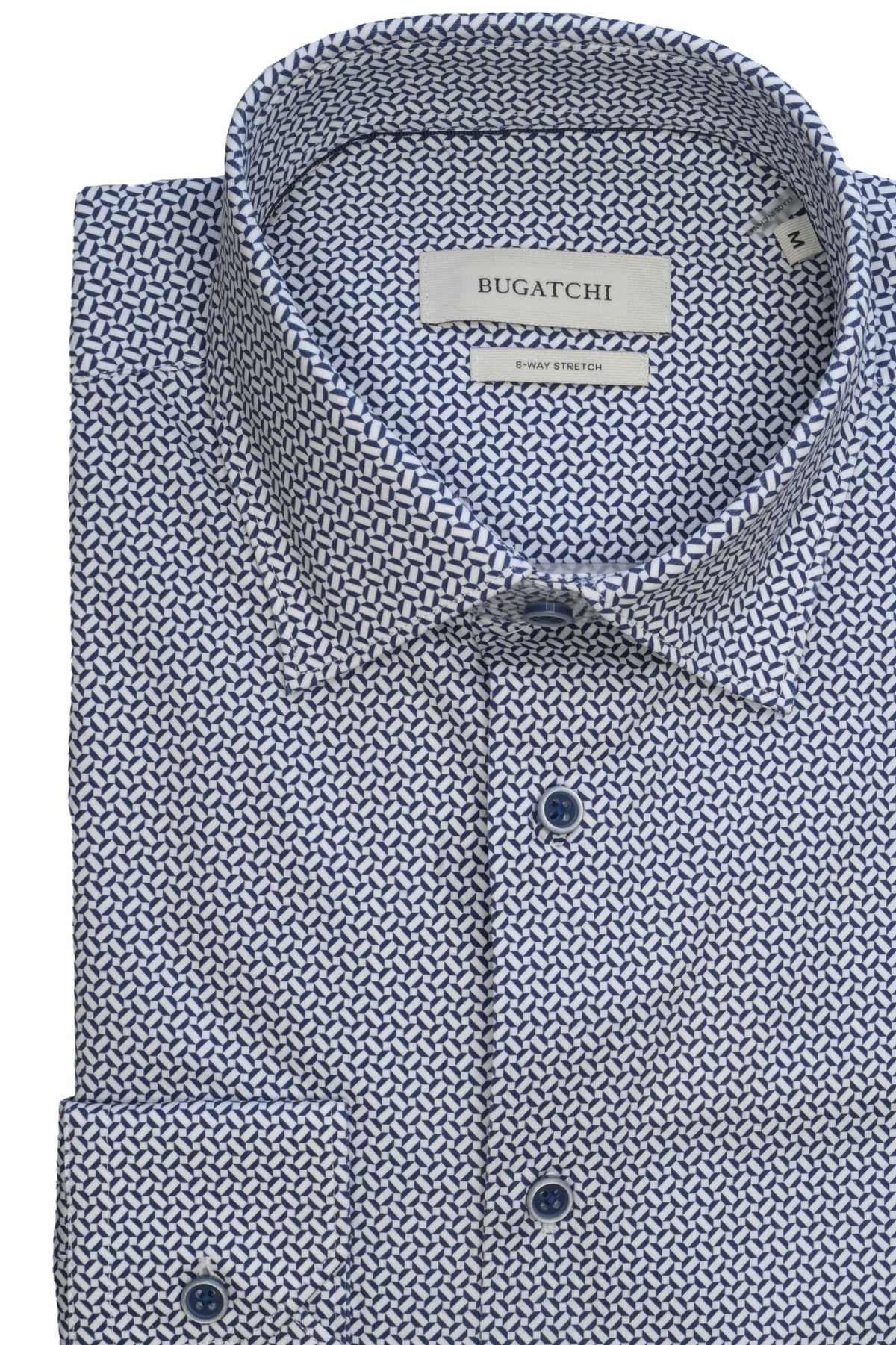 Bugatchi OoohCotton® Shirt - Navy Geometric