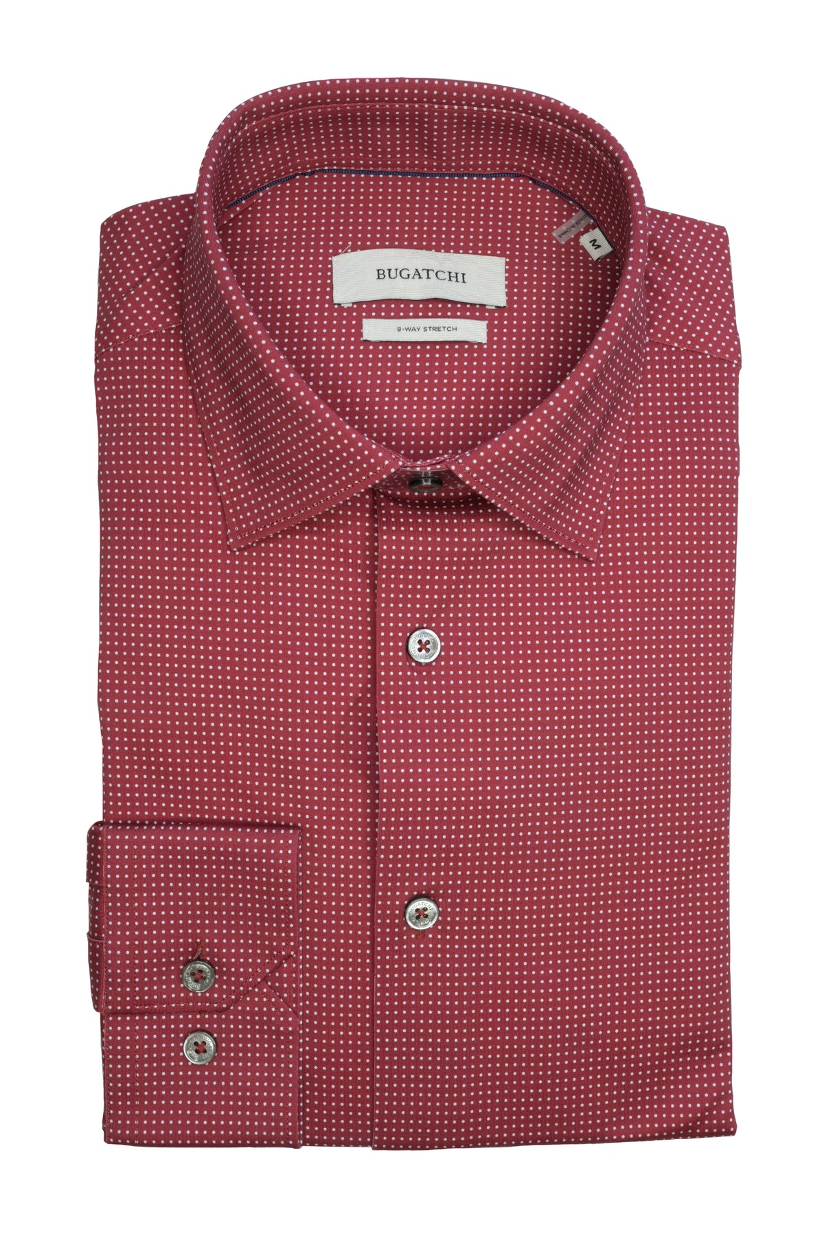 Bugatchi OoohCotton® Shirt - Ruby Minidot