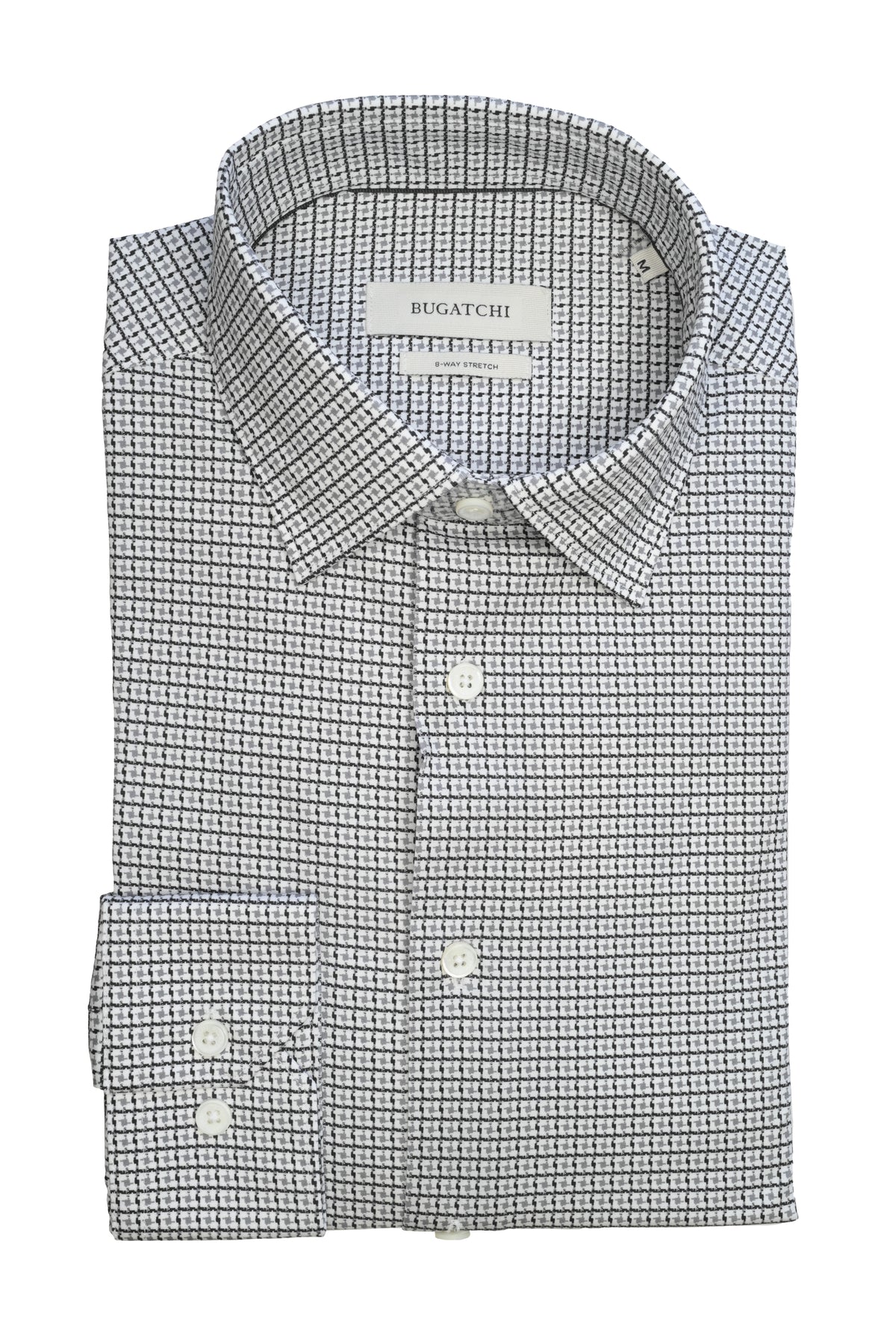 Bugatchi OoohCotton® Shirt - Zinc Houndstooth