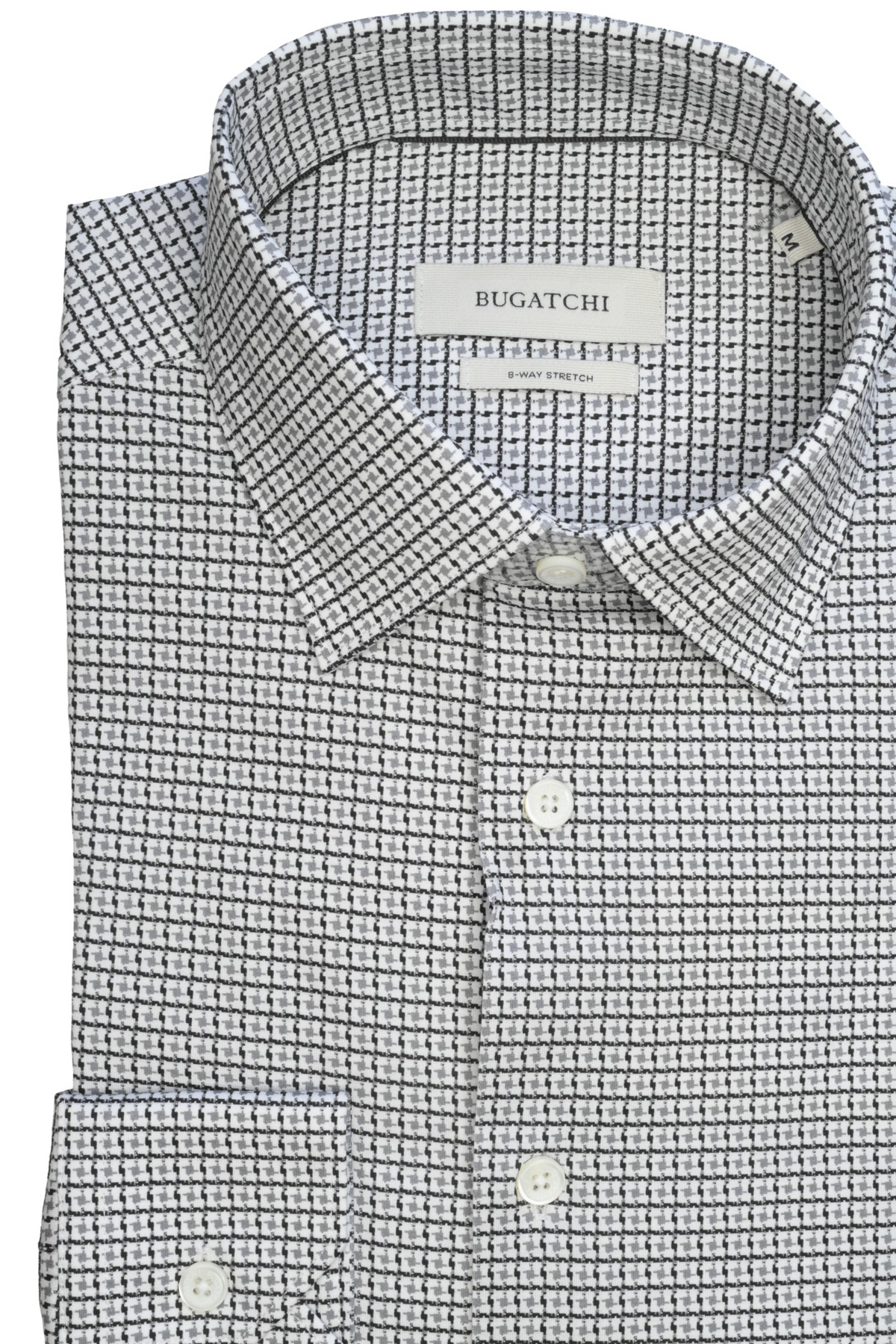 Bugatchi OoohCotton® Shirt - Zinc Houndstooth